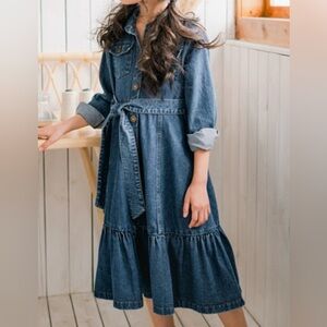 Denim Blue Kids Formal Dress